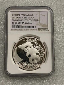 2012 China 1 oz Proof Silver Panda Coin Singapore Coin Fair ~ NGC PF 69 UCAM - Picture 1 of 2