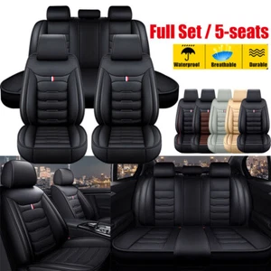 For Chevrolet Silverado GMC 1500 2500HD 3500HD Leather Car Seat Cover 2/5-Seats - Picture 1 of 25