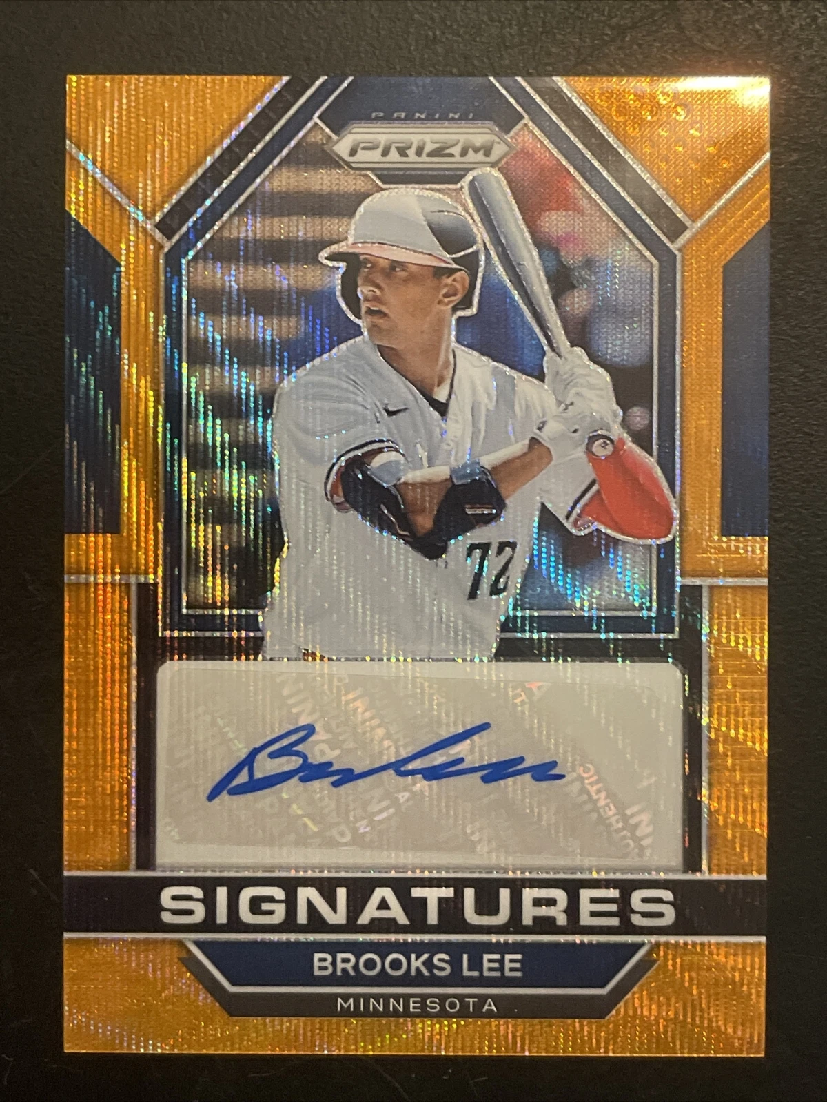 2023 Panini Prizm Orange Wave Auto Brooks Lee #03/50 Minnesota Twins RC