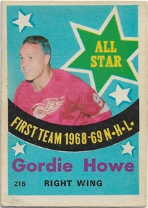 Gordie Howe 1969-70 O-Pee-Chee All-Star Card #215 Detroit Red Wings - Picture 1 of 2