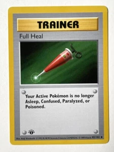 Pokemon Card Full Heal 82/102 1st Edition Shadowless Base Set English WOTC NM - Picture 1 of 2