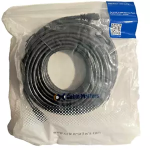 Cable Matters Cat 6 - 50 Fuß Litze konfektioniertes Kabel - Schwarz Neu C4 - Bild 1 von 2