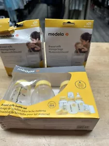New Medela 3x Bottles & Breast Milk Storage Bags x75 Wear To Packaging - Picture 1 of 5