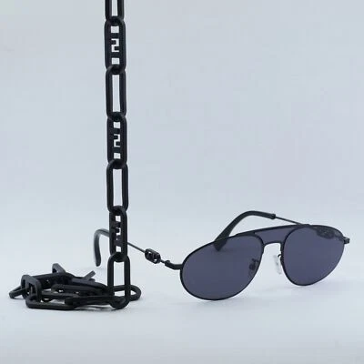 FENDI FE40072U-Y 01A Black/Dark Gray With Black Chain 57-17-140 Sunglasses Ne... - Image 1 of 4
