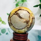 558G Natural Septarian Dragon Stone Quartz Sphere Crystal Ball Reiki Healing