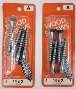 Midwest Befestigung #14 x 2" Holzschrauben Flachkopf Kreuzschlitz Silber 4 Stück Menge 2 - Bild 1 von 3