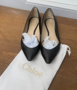 CHLOE Ballerina Flats Black Leather Sz 36 - Picture 1 of 10