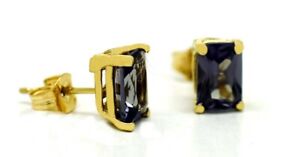 ALEXANDRITE 1.42 Cts STUD EARRINGS 14k Yellow Gold * NEW WITH TAG