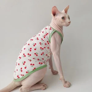 Algodón Cereza Transpirable y Cómoda Esfinge Gato Sin Pelo Ropa Alemana - Imagen 1 de 22