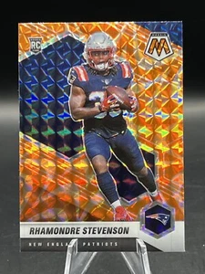 2021 Panini Mosaic #337 RHAMONDRE STEVENSON Orange Reactive Prizm RC NE PATRIOTS - Picture 1 of 2