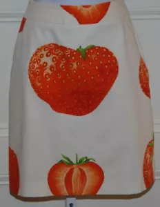 Minifalda de algodón estampado naranja marfil naranja fresa talla S - Imagen 1 de 5