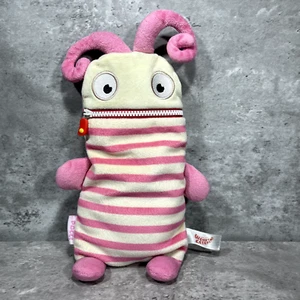 Worry Eater 'POLLI' Rosa Beige Rosa Rayas Felpa Cremallera Boca 14" Alto - Imagen 1 de 10