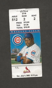 Chicago CUBS vs Cardinals Ticket Stub 7.5.03 Albert Pujols & Sammy Sosa Home Run - Bild 1 von 2