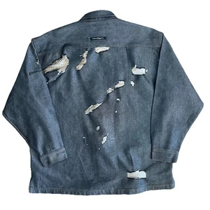 Chaqueta vaquera Phat Farm urbana hip hop años 90 envejecida Y2K para hombre talla 3XL rara - Imagen 1 de 11
