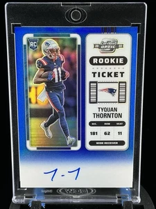 2022 Contenders Optic Tyquan Thornton Blue Rookie Ticket Auto /75 Patriots #138 - Picture 1 of 15
