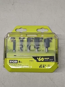 Juego de brocas de enrutador recto Ryobi 5 piezas madera vástago 1/4" A25R51 NUEVO - Imagen 1 de 2