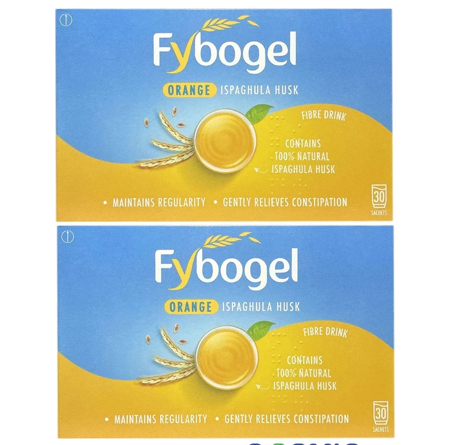 2 X Fybogel Orange Ispaghula Husk Natural Fibre Drink 30 Sachets