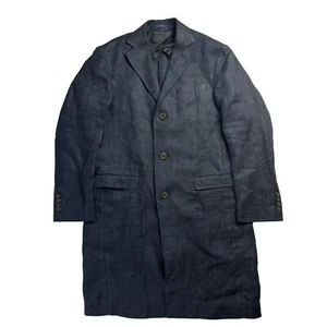 Abrigo Blazer Largo Polo Ralph Lauren 40R Lino Azul Marino - Imagen 1 de 6