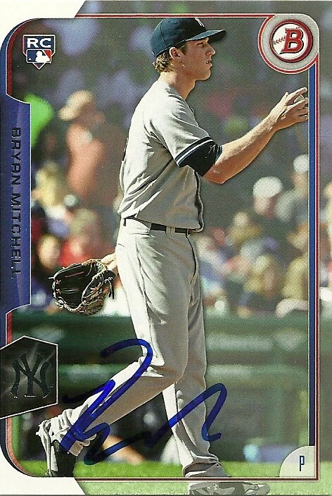 2015 Bowman BRYAN MITCHELL Signed Card autograph YANKEES PADRES - Image 1 of 1