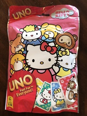 New Unopened 2012 Mattel CARDINAL UNO CARD GAME HELLO KITTY - Image 1 of 3