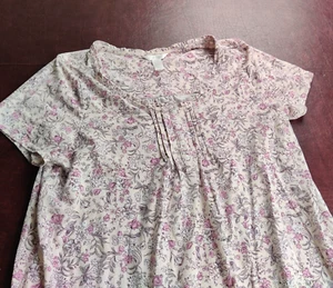 Adonna Nightgown Woman Large Pink Floral Cottage Coquette Cottage Grandma Cozy - Picture 1 of 8