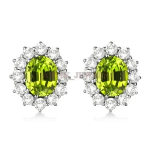 Natural Peridot Gemstone with 925 Sterling Silver Cufflink #2463 - Picture 1 of 3
