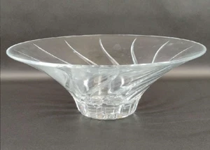 HEAVY J G Durand Lead Crystal Swirl Design Centerpiece Bowl France Large - Picture 1 of 7