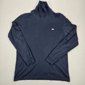 Lacoste Navy Blue Turtleneck Long Sleeve Cotton T-Shirt Classic Casual Men's M - Picture 1 of 7