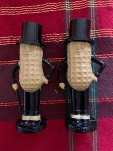 Planters Mr. Peanut Salt & Pepper Shakers ~ Pyro Plastic ~ 4” - Imagen 1 de 5