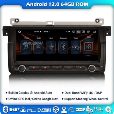 8 Kern Android 14 GPS Autoradio DAB+ CarPlay DSP für BMW E46 3er M3 Rover 75 MG - Bild 1 von 4