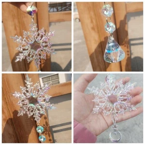 Colorful Hanging Crystal Suncatcher Snowflake Decorations for Home Window - Picture 1 of 13