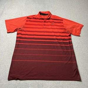 Nike Tiger Woods Polo Shirt Mens 2XL XXL Red Solid Performance Stretch Golf - Picture 1 of 19