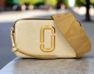 MJ Borsa Donna per Fotocamera Istantanea, Borsa a Tracolla in Pelle Oro - Foto 1 di 9