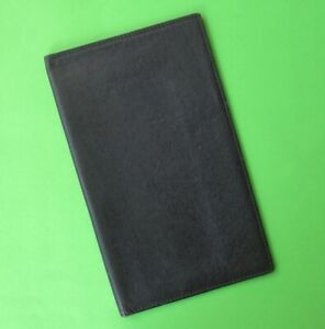 Wie neu:  Taschenkalender Hülle Leder schwarz 9,5 x 16 cm Etui Cover Lederhülle