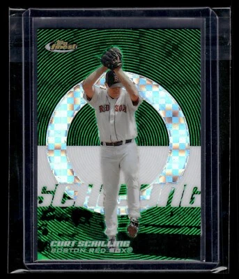2005 Topps Finest Green Xfractor #4 Curt Schilling 28/50 Red Sox - Image 1 of 2
