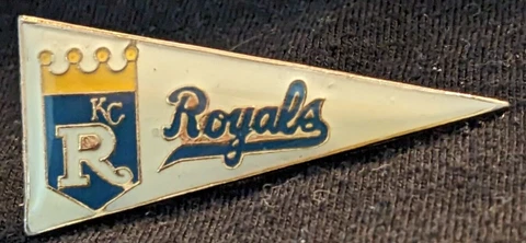 VINTAGE MLB KANSAS CITY ROYALS OLD SCHOOL PENNANT GLOSSY COLLECTIBLE PIN 1.75 IN Cover
