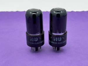 (2) National Union 6AC5GT Power Tubes Black Glass Tested Strong Pair - Picture 1 of 5