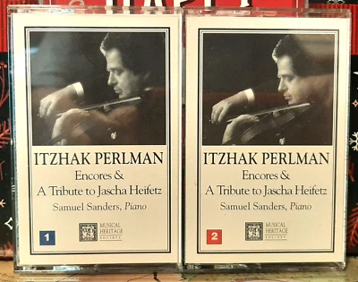 ITZHAK PERLMAN / ENCORES: A TRIBUTE TO JASCHA HEIFETZ 2-CASSETTE SET ~ 1989 EMI - Image 1 of 2