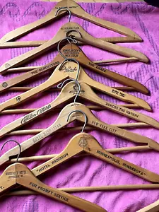 VINTAGE WOODEN HANGERS lot of 12- Hotels Chicago, NYC- HILTON, DRAKE, RADISSON - Picture 1 of 14