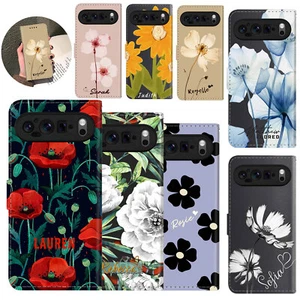 Magnetic Flower Cover For Google Pixel 9 Pro XL 8A 7 6A Personalised Case Wallet - Picture 1 of 55