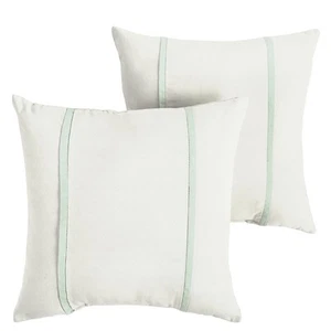 x Sunbrella - Indoor/Outdoor Square Pillows (Set of 2), Canvas Natural Ivory ... - Picture 1 of 8