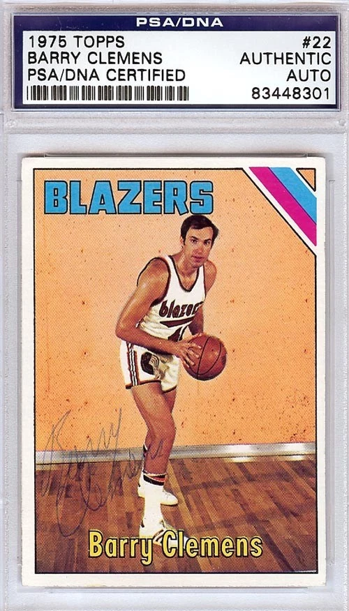 Barry Clemens Signed 1975 Topps Card 22 Portland Trail Blazers PSA/DNA - Image 1 of 1
