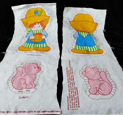 Antigo 1980 Morango Shortcake TORTA DE MORANGO Painel de Tecido Boneca Travesseiro Corte e Costura - Imagem 1 de 4