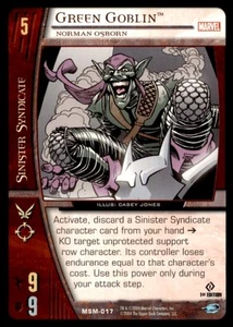 2004 U.D. VS System Web of Spider-Man 1st Edition Green Goblin #MSM-017 - Picture 1 of 2