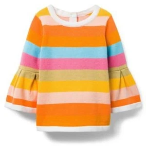 Janie and Jack Girls Stripe Bell Sleeve Sweater Size 6 - Picture 1 of 8