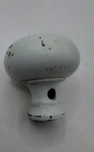 Antiker Türklinker weiß rund Metall - Bild 1 von 3