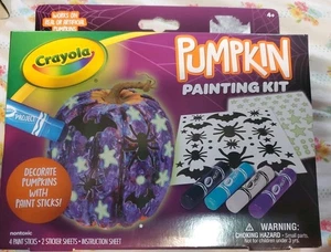 Crayola Halloween Zucca Pittura Kit Pittura Bastoncini e Adesivi No Intaglio Artigianato - Foto 1 di 2