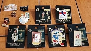 Vintage Lot Of 11 1996 Atlanta Olympic Collectible Pins HOF - Picture 1 of 12