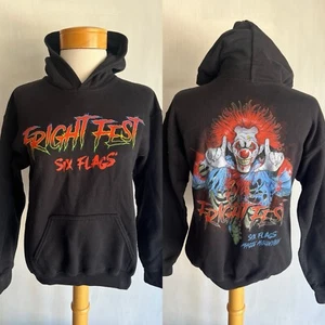 SIX FLAGS MAGIC MOUNTAIN FRIGHT FEST Official CA Creepy Clown Hoodie Youth Large - Picture 1 of 4
