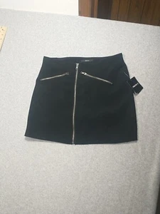 Forever 21 schwarzer Rock mit Reißverschlussakzenten, gefüttert, Größe M Neu mit Etikett - Bild 1 von 7